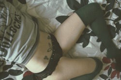 lalalana13:  wordsmatty:  I pretty much sleep pants-less or panty-less every night. When it gets colder, I just put on more shirts, sometimes high socks. These are my pjs :-) lalalana13 Well, this certainly seems like comfortable sleep attire. :) I have