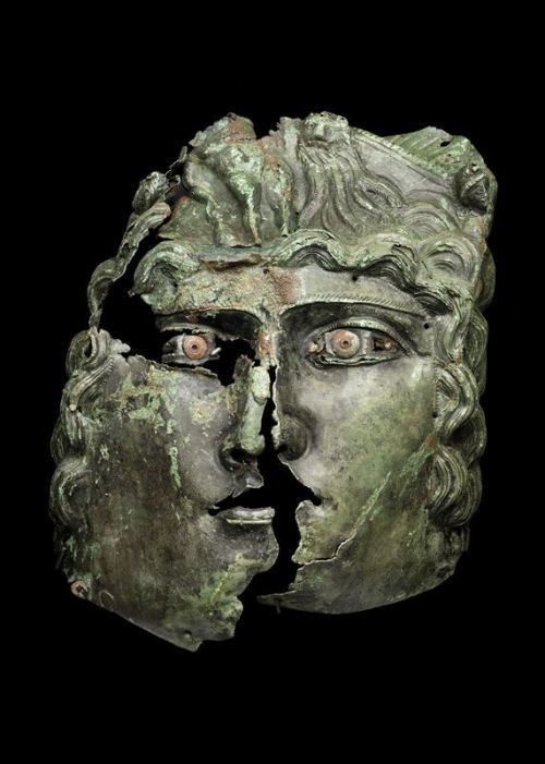 chaoticnutcase: Roman Cavalry mask found in Gotland,Sweden eyes were added in 4th-5th century