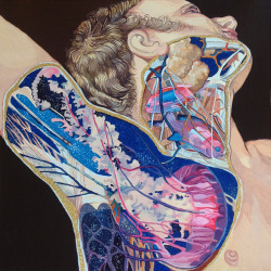 wyloga:  Anatomy, 60x60 cm, acrylic &amp; glitter on canvas 