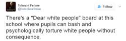 whenyougetrightdowntoit: halalbarbie:  thebucca2:  the-real-eye-to-see:  We need to speak against the problems  “Psychologically torture” grow up  a person of colour: don’t fetishise me please white ppl:   bash 