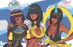h-wallacepires:  Thanks for joining my stream yesterday. Today I got 2k followers on twitter, love you all guys! Here some egyptian girls because yes.    brown sugars~ ;9
