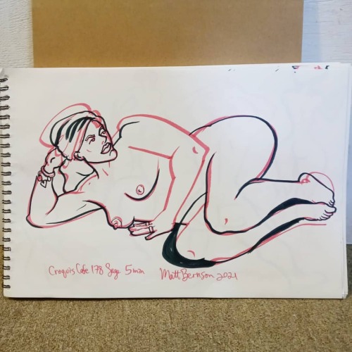 Figure drawing!  From Croquis Cafe 178, Sage  Markers on paper 12&quot;x18&quot; . . . . . . . . #artistsofmassachusetts #paintersofig #paintersofinstagram #markers #lifedrawing #figuredrawing #croquiscafe #portraitpainter #figurativeart #figurativeartist