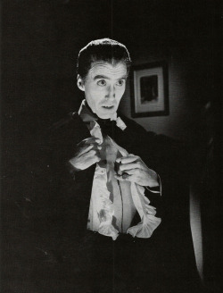 Christopher Lee in Dracula, Prince of Darkness. From The Dracula Scrapbook, by Peter Haining (Souvenir Press, 1987). From a charity shop in Sheffield.