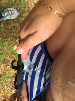 milfexposed:  Damn, my panties were really sticky walking back to the car…..;-)Next time I’d better swallow that cum, what do you think ;-) 