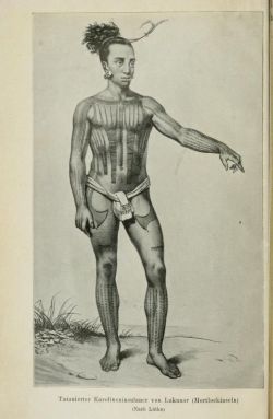 reborn-in-the-sea:A tattooed man from Lukunor, Caroline Islands. 1923.