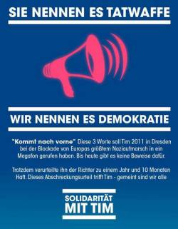 nobozkurt:  “Sie nennen es #Tatwaffe. Wir nennen es #Demokratie.” #Solidarität mit #Tim. TEILEN!TEILEN!TEILEN! 