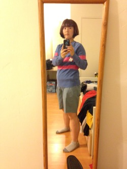 My Frisk cosplay is ready to go for tomorrow and Comikaze this weekend! And dear lord, selfies are so hard to take&hellip;