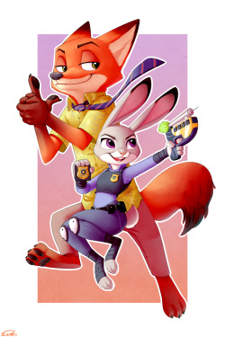 sidenart:  Nick and Judy are on the job!   One of the prints I sold at the con 