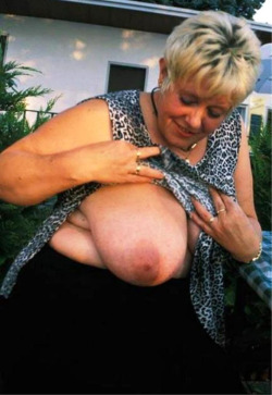 This is one humongous mature breast on display!Find your big breasted senior here!