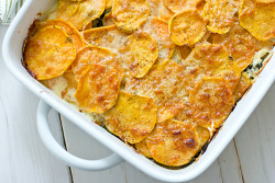 in-my-mouth:  Sweet Potato and Kale Gratin