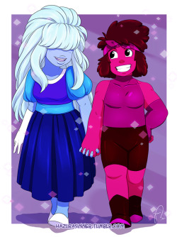 hazurasinner:Tiny Moms in 80s style! After watching the episode “Story for Steven” I’ve been with the urge to draw how Ruby and Sapphire may have looked like 20 years ago. Plus, I love the wild hairstyles of the 80s/90s! And I can’t help but imagine