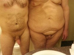 mychubbysub:  Daddy and his chubby sub side by side in the mirror.  Fat bitch boy and his daddy. 