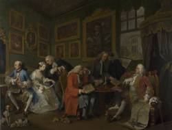 William Hogarth (London, 1697 - 1764); Marriage à la mode: the marriage settlement, ca. 1743; oil on canvas, 91 x 70 cm; National Gallery, London