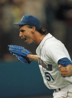 this-day-in-baseball:  June 2, 1990 Randy Johnson, blanking the Tigers, 2-0, becomes the first Mariner in franchise history to pitch a no-hitter. The southpaw strikes out eight while walking six in the first hitless game thrown in the 14-year existence