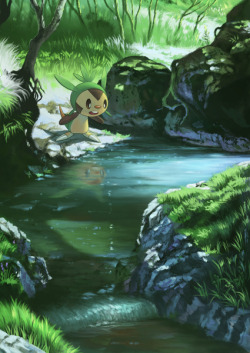 alternative-pokemon-art:  Artist Chespin in the wild by request. 