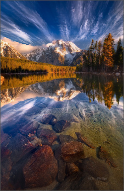 brutalgeneration:  Leigh Lake Reflections, Grand Teton National Park by Chip Phillips on Flickr. 