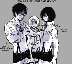 killermochi:  I love how Eren says “our Armin” original work here by とわ Please rate/star original artist 