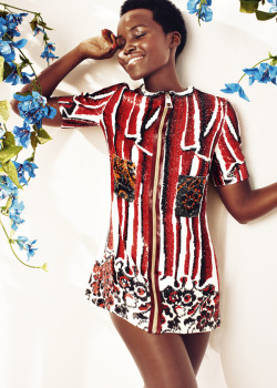 accras:Lupita Nyong’o covers Harper’s Bazaar, May 2015Lupita Nyong’o wears Louis Vuitton dress, photographed by Alexi Lubormirski and styled by Miranda Almond for Harper’s Bazaar.
