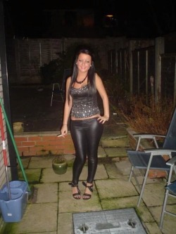 Liverpool babe in tight leather trousers loves cock  More sluts @ http://www.slappercams.com/  