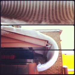The collected snow sliding off the awning at work. #snow #dangerous #shape #form #work #art #instaphoto #winter #cool