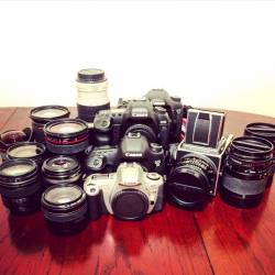 pchangofficial:  Guess you can say I suffer from G.A.S (Gear Acquisition Syndrome)…😜📷📹🎥 #photography #photographer #canon #5dmarkiii #5dmarkii #7d #hasselblad #hasselblad503cw #rebel #film #filme #filmisnotdead #filmphotography