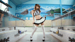 tokyo-cosplay-com:  銭湯メイド。A maid in a public bath.
