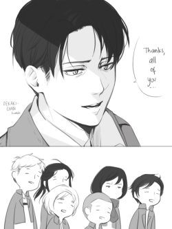 oekaki-chan:  Beautiful smile of Levi’s too good for this world, too pure.