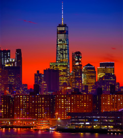 World Trade Center at sunsetWorld Trade Center shimmers during tonight’s deep blue &amp; orange sunset.Inga&rsquo;s Angle