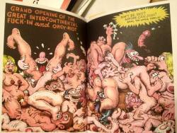 UroDisco, The Shape of Porn to Come: often about the revival and escalation of the Porn That Was (here: Robert Crumb) - drawing and orgy, escalated by more body and preference diversity, and of course by pee.