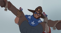 chococri:  Reaper: I taught you everything you know.McCree: Not everythin’. Lucky for me I still have a few tricks of my own. YEEEEEEHAAA!