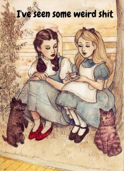A game of one-up-manship (Dorothy and Alice swapping stories)