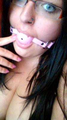 pierced-fattie:  just got this baby pink ball gag from my dear w-r-s-g, i look cuuuuuuuteeeee! 