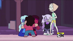 thecrystaldragon:  Ok, but can we just talk about the fact that as soon as Garnet unfused Steven ran up and hugged Ruby and Sapphire. Because it’s literally the most adorable thing I have seen in my entire life!