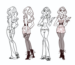 grimphantom2:  stephendestefano:  Cartoon drawings.  Nice! I like most of KImmy’s different clothing =) 