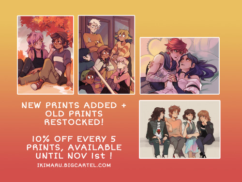 🧡 2 DAYS PRINT SALE 🧡  until nov 1st, midnight PT! =&gt; shop here &lt;=added + restocked some prints! 8′)use code 10OFFPRINTS at checkout if you get 5 or more (any format/listing) to get 10% off your prints! also restocking + adding new