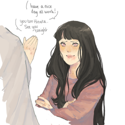 toutlefromage:   naruhina month day 11 : Kiss  they always have morning kisses but that morning Hinata wore lipstick