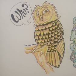 Owls say &ldquo;who?&rdquo;.  #ink #owl #drawing #art  (at Empire Tattoo Quincy)