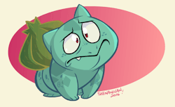 frostadflakes:  cant sleep so heres a sketched out bulbasaur been playing pokemon red awwhyeh 