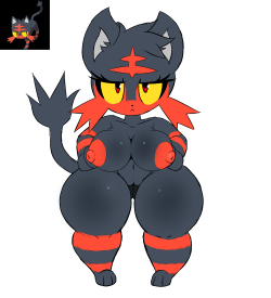kirbot12:  i drew some Litten a while back, and after getting the pen back i was surprised how it came out OAO   my kitty~ &lt;3 &lt;3 &lt;3