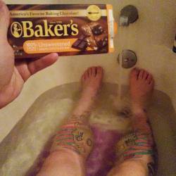 When in doubt, bath it out. Also, I&rsquo;m a freak who eats 100% cocoa like it&rsquo;s a candy bar. This is my secret weapon against feeling like poo. Also not pictured, ice cream (rum raisin) with caramel and coffee syrups.  (at Melrose, Massachusetts)