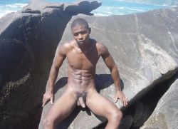 nakedmenandboysfrombrazil:  naked black boy in Abricó’s beach - Rio de Janeiro 