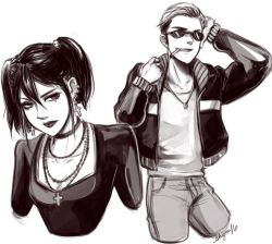 shynii:  posted this on twitter but not here - goth!mikasa and bad-boy!jean, thank you isayama 
