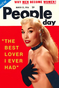 burleskateer:  Lee Sharon adorns the cover of this March ‘56 issue of ‘People Today’ magazine; a popular 50’s-era Men’s Pocket Digest.. 