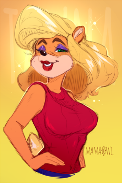 mama-owl:I have a hard love for blondes with green eyes. ¯\_(ツ)_/¯Tawna was my first lady crush tbh. I drew this sketch forever ago. Trying to get back into the swing of things. So I colored it!