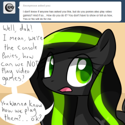 asktheconsoleponies:  A… Fluffy Pony? Well, At least I got a second player now! ((Been really liking the cute and funny Fluffle Puff blog lately, Read through all of it recently. uwu. So I drew her! askflufflepuff.tumblr.com ))  X3