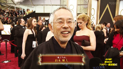  Toshio Suzuki at the Oscars for his Best Animated Feature nomination for The Wind Rises. 