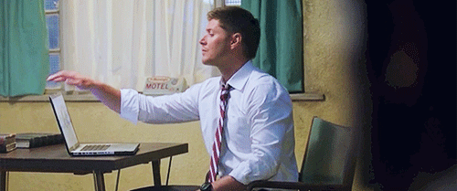 Dean Winchester and a laptop