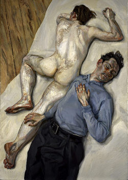 artist-freud: Two Men, 1988, Lucian Freud  Medium: oil,canvashttps://www.wikiart.org/en/lucian-freud/two-men-1988 