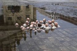 socialismartnature:     This sculpture by Issac Cordal in Berlin is called “Politicians discussing global warming.”    