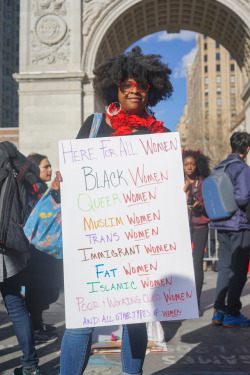tagdavid: activistnyc: On March 8, 2017 for International Women’s Day, activists went on strike for “a day without a woman” and gathered at Washington Square Park to rally for women’s rights and gender equality. Pussy Power? That’s just offensive